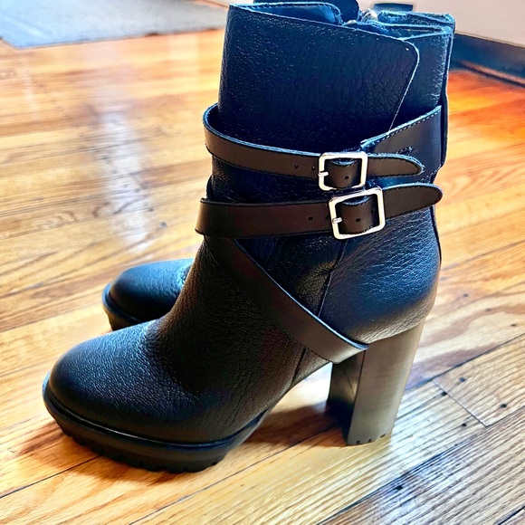 Black Leather Ankle Boots - Picture 4 of 9